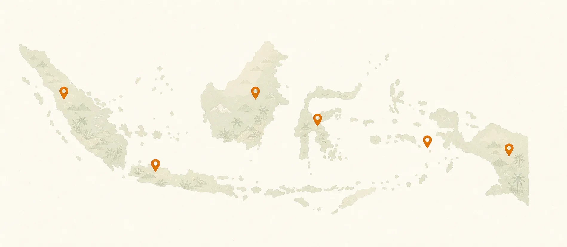 Illustrated map of the Indonesian archipelago